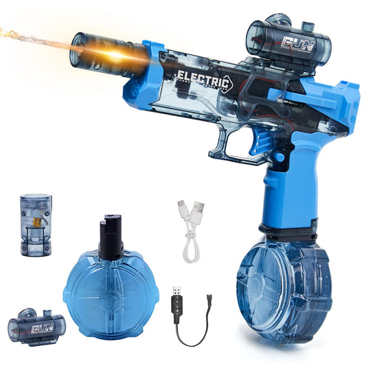 Electric Water Gun, Most Powerful Squirt Gun, Automatic high Powered Pressure Blaster watergun with Realistic Led Muzzle Flame