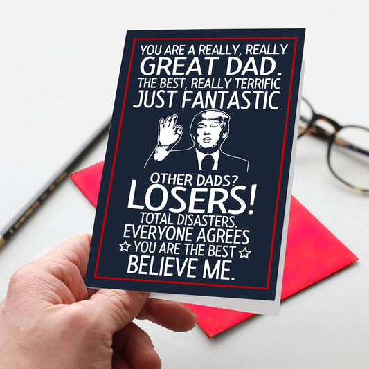 Funny Card for Dad from Daughter, Son, Kids on Fathers Day - Heartfelt Message to Father, Perfect for Father's Day Premium Quality